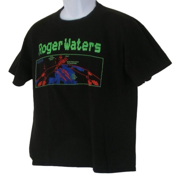 ROGER WATERS Concert Tshirt, L/XL, Radio KAOS 1987, VINTAGE, Black, 80s - Picture 3 of 8